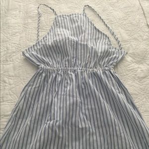 Halter blue striped dress